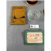 Image 2 : Vintage Carved Wood Trinket Box Tooled Leather Wallet, Slip on Visor and 1926 'The Second Mile' Book