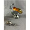 Image 3 : Vintage Silverplate Sugar Scuttle w/Scoop, Salt and Peppers w/Cobalt Liners