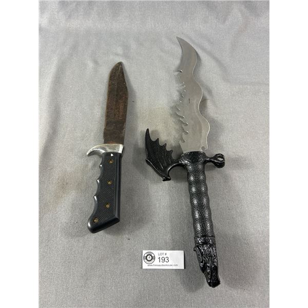 2 Knives - 15"L Cobra Hunter II  &  21.5"L Flying Dragon Handle Knife