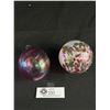 Image 1 : 2 Hand Blow Glass Christmas Balls