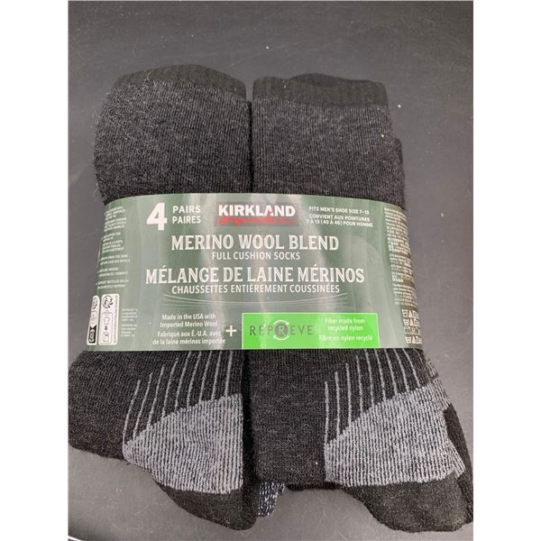 Kirkland Merino Wool Blend 4pairs (size 7-13)