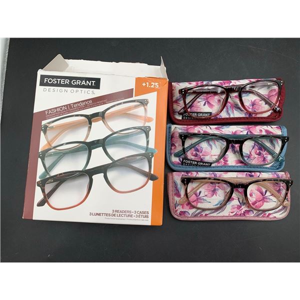 Foster Grant Fashion Readers Glasses (1.25) 3pk