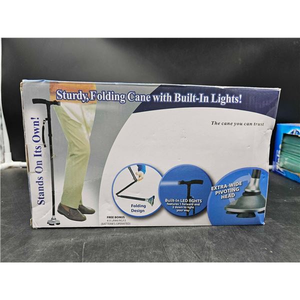 Sturdy, Folding Cane with Built-in Lights