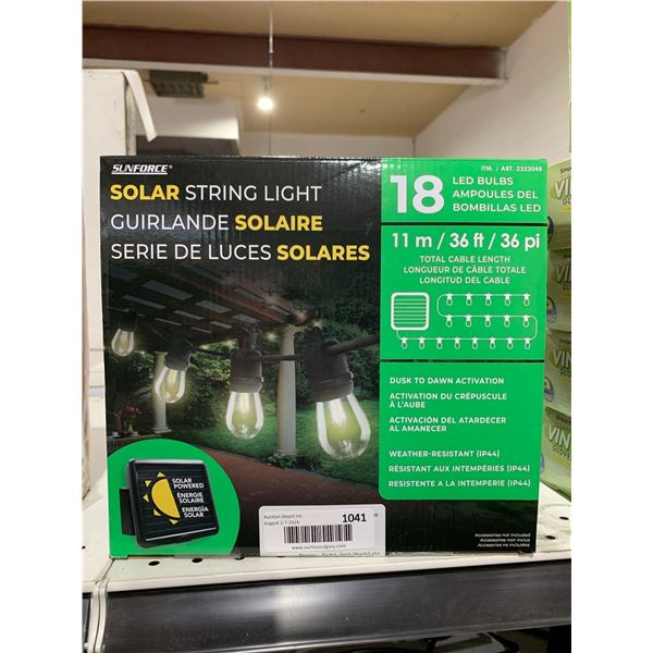 Sunforce Solar String Light 18 LED Bulbs 36ft