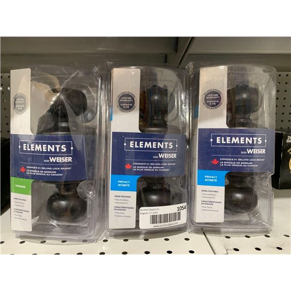 Weiser Elements 2 Privacy and 1 Passage Door Handles