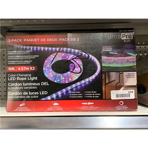 Ultra Pro Elite LED Color Changing Rope Light 15 FTw/ Wireless Remote 2 Pack