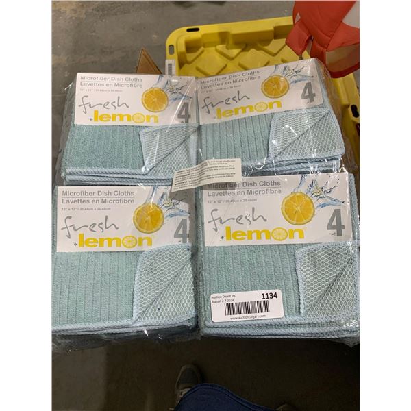 Microfiber Dish Cloths Fresh Lemon 4pack x's 12