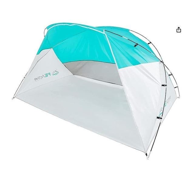 FE Active The Maverick Pop Up Beach Shelter - Easy Set up Family Beach Tent Outdoor Sun Shelter Half
