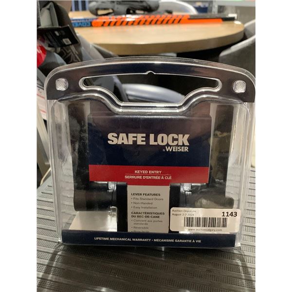 Weiser Safe Lock Keyed Entry Door handle Black