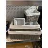 Image 2 : Lot of 4 Lined Wicker Storage Baskets