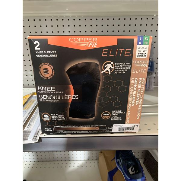 Copper Fit Elite Knitted Compression Mild Knee Sleeves Pack of 2