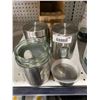 Image 2 : Brushed Stainless Steel and Glass Canister with Window for Spices or Grains | Kitchen Organisation C