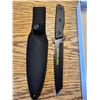 Image 1 : 12inch Hunt-Down All Black Tanto Blade Hunting Survival Fixed Blade Knife Ridged Edge With Nylon She