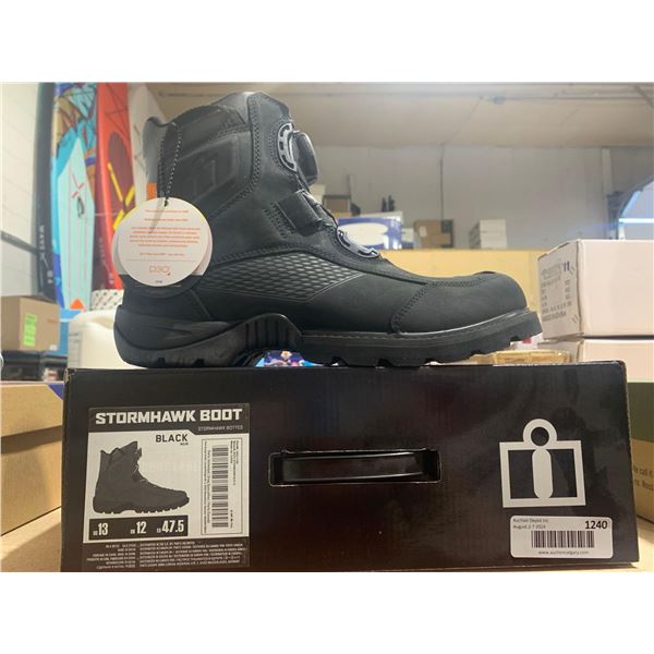 ICON MotoSports Motorcycle Stormhawk Boots Black Size 13