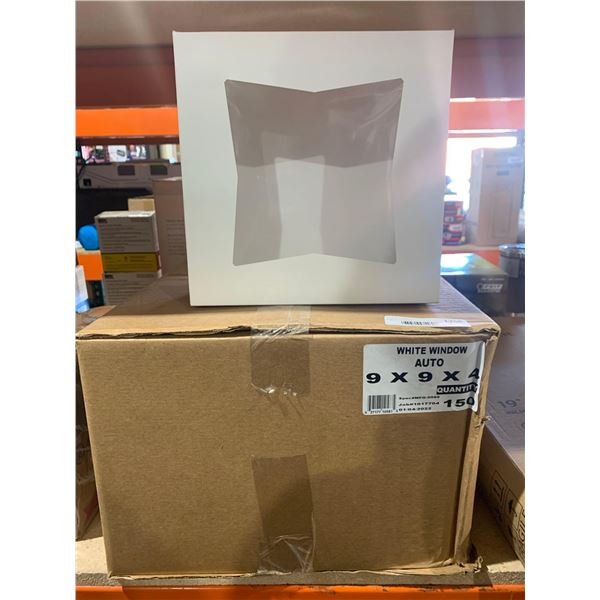 White Bakery Box w/ WIndows 9" x 9" x 4" 150ct