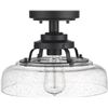 Image 1 : EAPUDUNN Farmhouse Semi Flush Mount Ceiling Light Fixture, Black