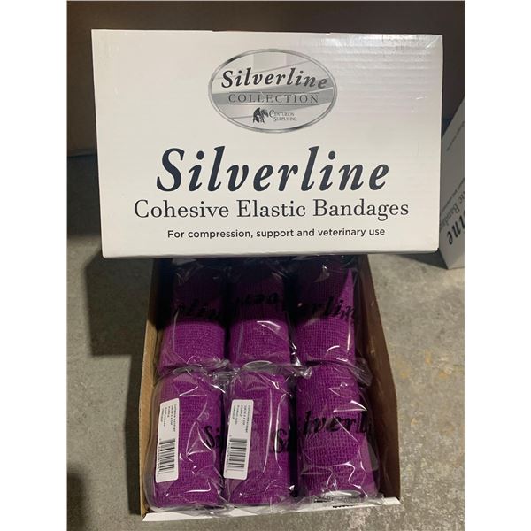Silverline Cohesive Elastic Bandages, Purple, 18 Rolls