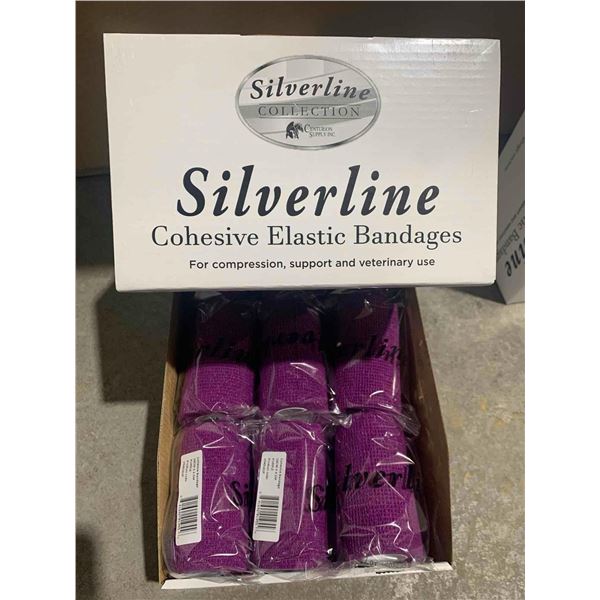 Silverline Cohesive Elastic Bandages, Purple, 18 Rolls
