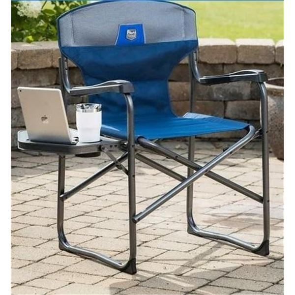 Timber Ridge Foldable Beach/Camping Chair w/ Folding Side Table & Drink Holder