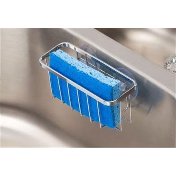 Home Basics Suction Cup Sponge Holder Chrome 6pc