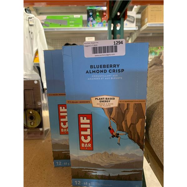 Clif Bar Blueberry Almond Crisp Plant-Based Energy Bar 2x(12x 68g)