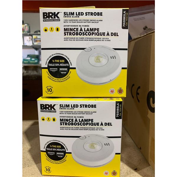 Lot of 2 BRK Slim LED Strobe Smoke Alarm