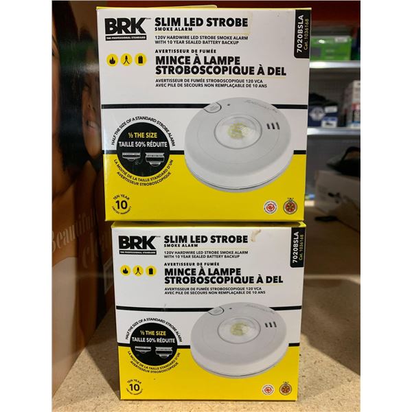 Lot of 2 BRK Slim LED Strobe Smoke Alarm