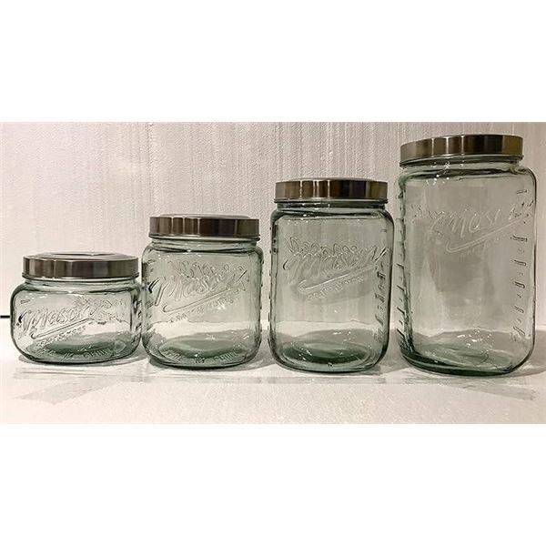 Mason Craft 4pc Glass Food Storage Canister Set
