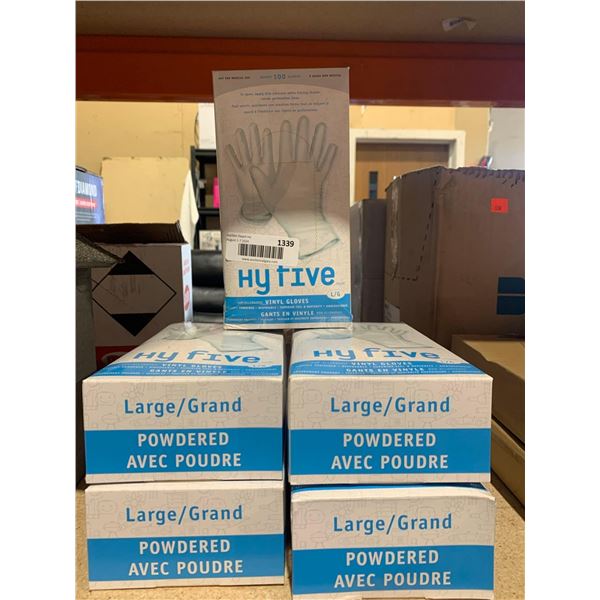 Hyfive Large Powdered Non-Allergenic Vinyl Gloves 5x100ct