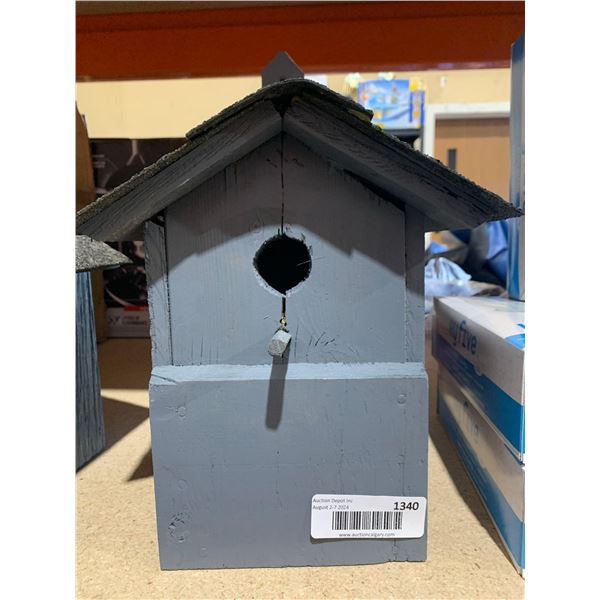 Locally Grey Handmade Wooden Birdhouse w/ Asphault Shingles