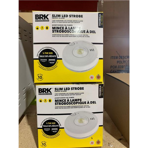 Lot of 2 BRK Slim LED Strobe Smoke Alarm