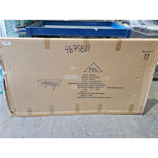 Brown Rattan Sectional Set with Gray Cushions & Center Table  SH-HT22280x