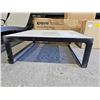 Image 2 : Patio Table Black Metal Frame  & Gray Porcelain Table Top 32x32x12"