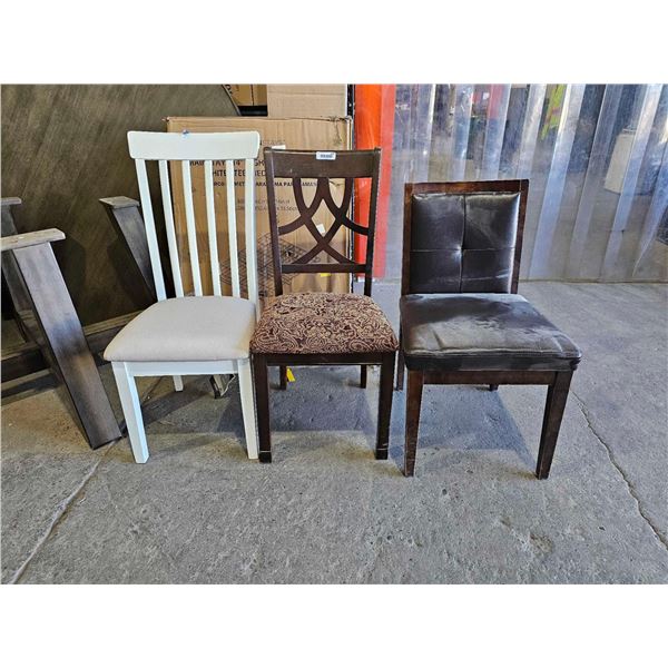 Lot of 3 Assorted  Chairs