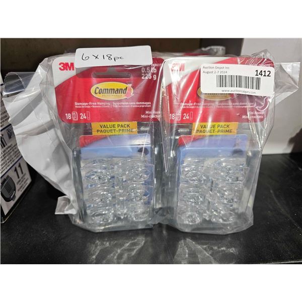 3M Command Hooks Value Packs 6 - 18 Hook Packs