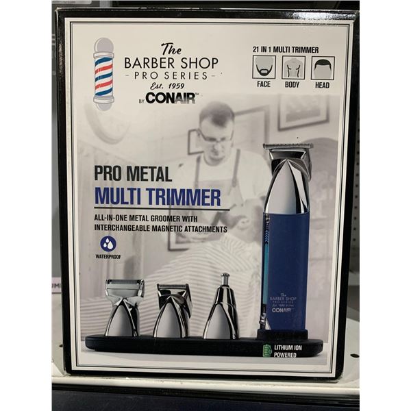 The Barber Shop Pro Series Pro Metal Multi Trimmer Metal Groomer with Interchangeable Magnetic Attac