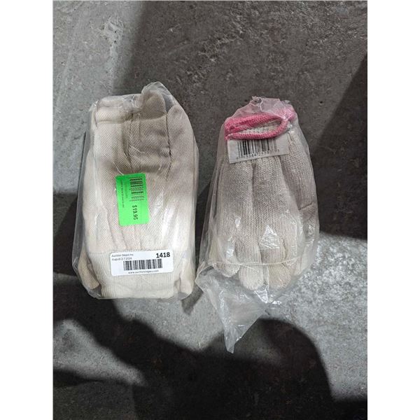 Lot of Bulk Bags of Assorted Work Gloves  (2 Styles) Leathger and Fabric