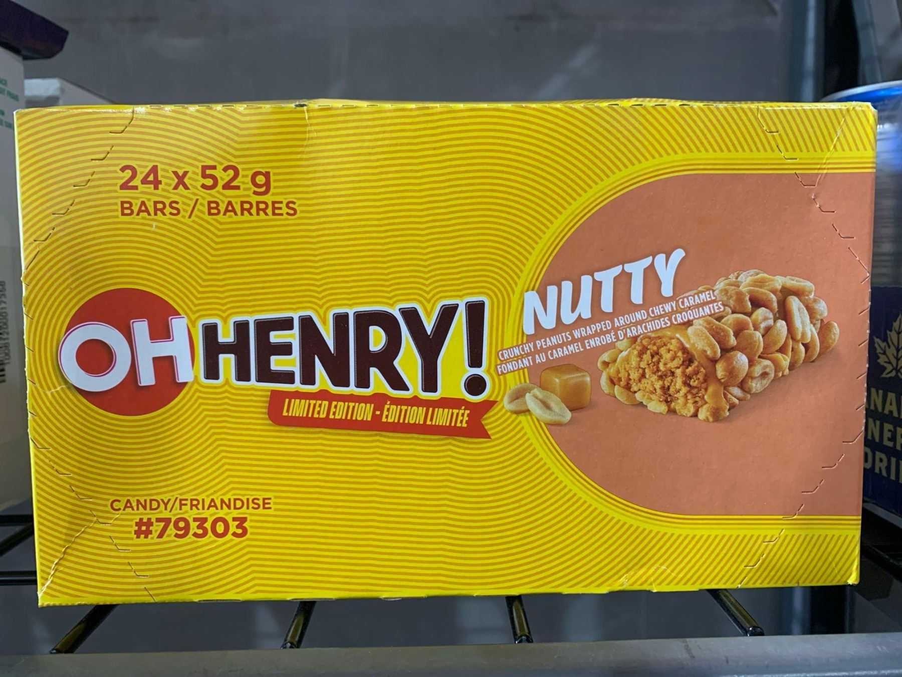 Oh Henry Limited Edition Nutty Peanut Butter and Caramel Candy Bar (24x52g)