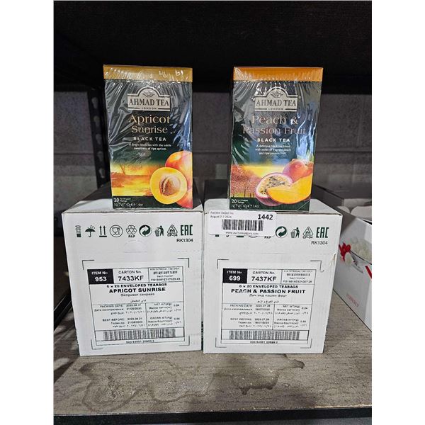 Ahmed Teas Apricot Sunrise & Peach Passion Fruit 12x20 Teabag Packs