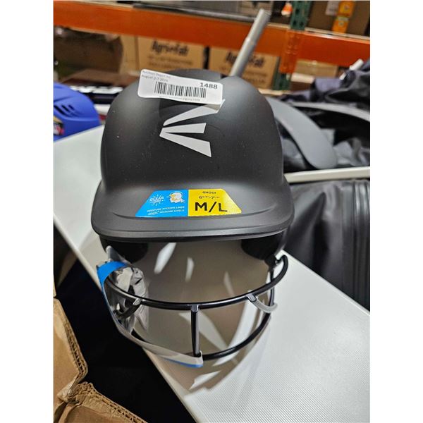 Easton Ghost Batting Helmet with Face Cage - Hat Size 6-5/8 to 7-1/4 - Matte Black