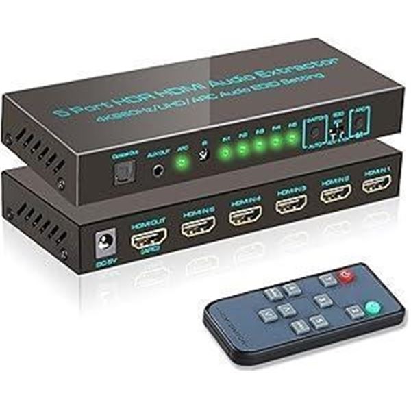 (Newest Version) SkycropHD 5 Port 4K@60Hz HDMI 2.0 Switch with Audio Extractor Splitter, 5x1 HDMI Sw
