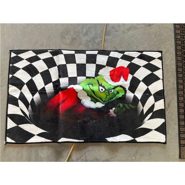 Christmas Optical Illusion Grinch Floor Mat