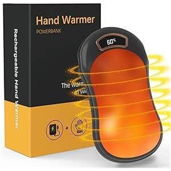 Rechargeable Hand Warmers, 10000mAH Electric Hand Warmer Power with Double-Sided Heating, 2 Seconds 