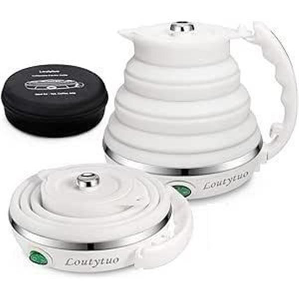 Ultrathin Upgraded Food Grade Silicone Travel Foldable Electric Kettle Boil Dry Protection Portable 