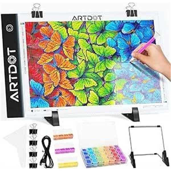 ARTDOT A4 Light Pad for Diamond Painting Accessories, USB Powered Light Board for Diamond Art Kits, 