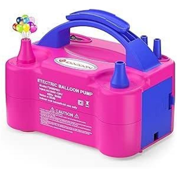 IDAODAN Electric Air Balloon Pump Portable Dual Nozzle 110V 600W Electric Balloon Blower Pump/Electr