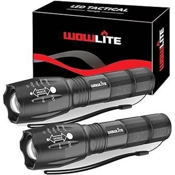 wowlite Tactical Flashlight, Wowlite Ultra Bright XML T6 LED Torch with 5 Light Modes & Adjustable F