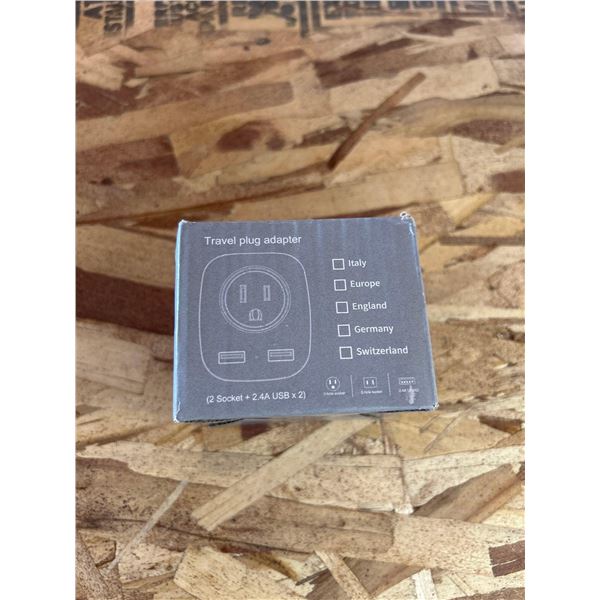 2 Socket + 2.4A USB x 2 Travel Plug Adapter
