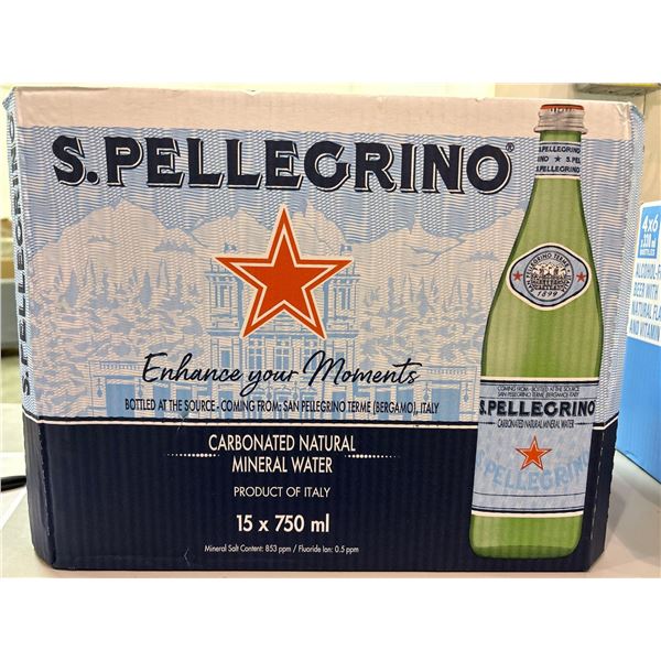 S.Pellegrino Carbonated Natural Mineral Water 15 x 750ml
