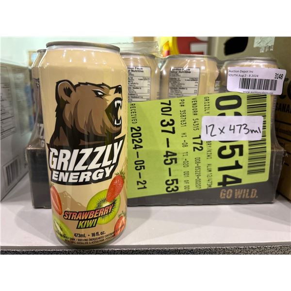 Grizzly Energy Strawberry Kiwi 12 x 473ml